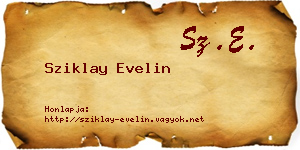Sziklay Evelin névjegykártya